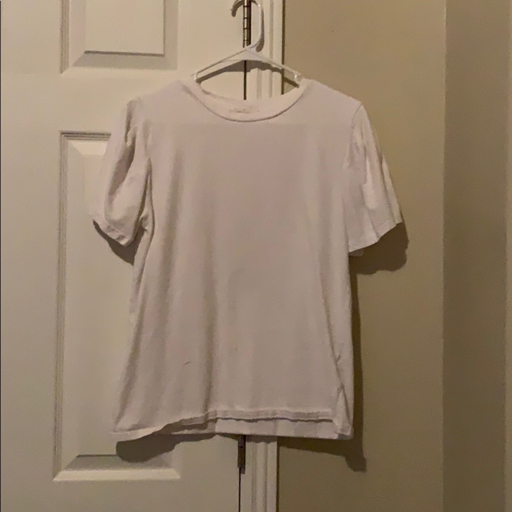 White Tee with Puff shoulders